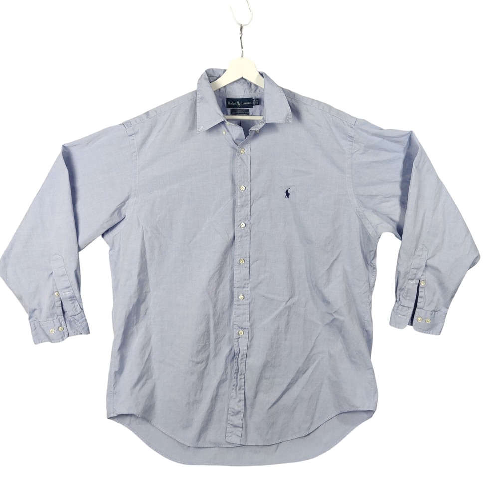 Ralph Lauren Yarmouth Oxford Button Down Long Sleeve Dress Top Mens 17 1/2 34/35